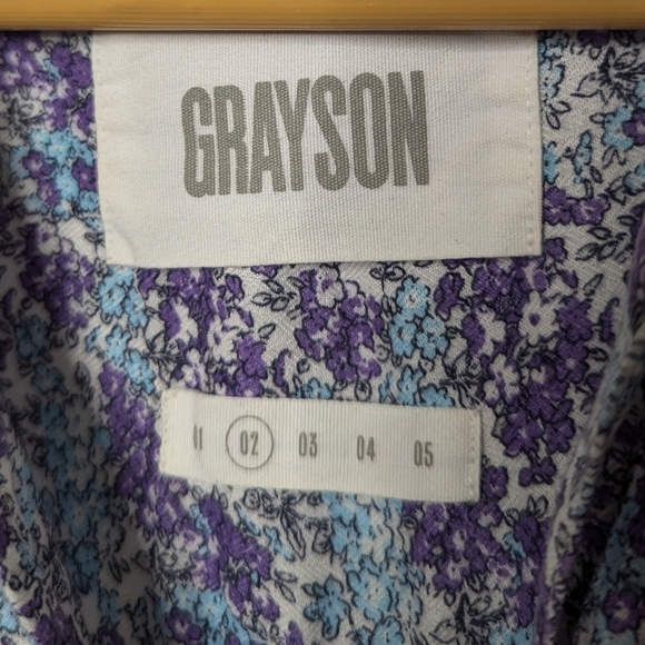Grayson Frank & Eileen Womens Top SIze 02 Floral Long Sleeve Button Small - Picture 3 of 4